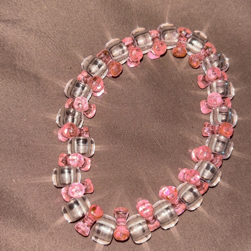 Pink tri bead bracelet